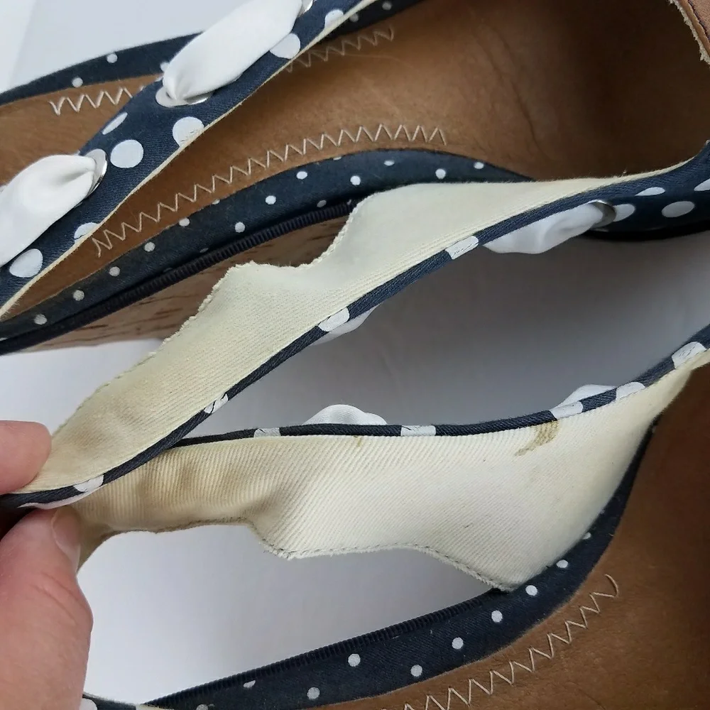 Sperry Top Sider Women Shoes Wedges Polka Dot 8.5